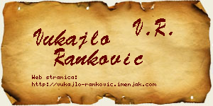 Vukajlo Ranković vizit kartica